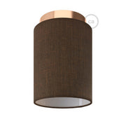 Fermaluce Metal con paralume Cilindro, lampada filomuro - Camelot marrone