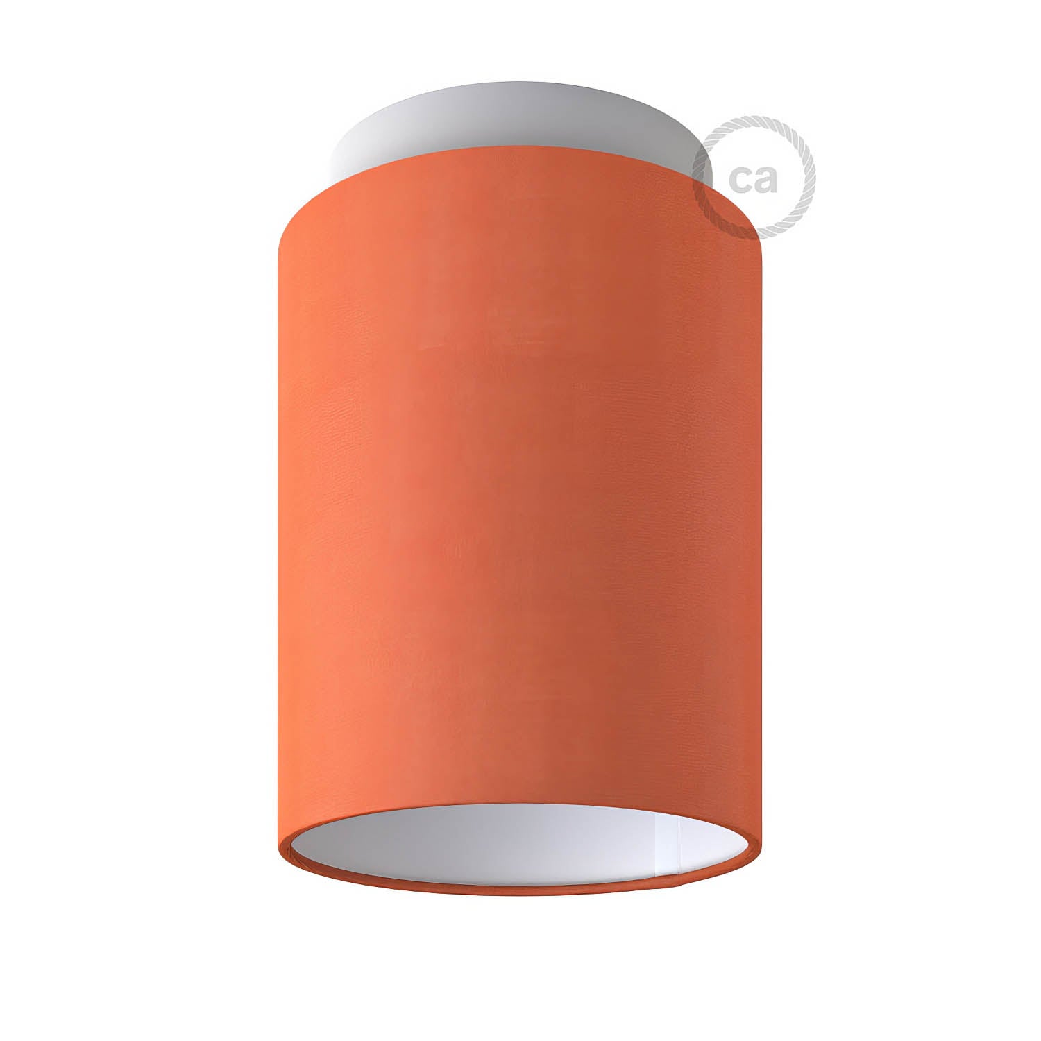 Fermaluce Color con paralume Cilindro, lampada filomuro - Cinette aragosta