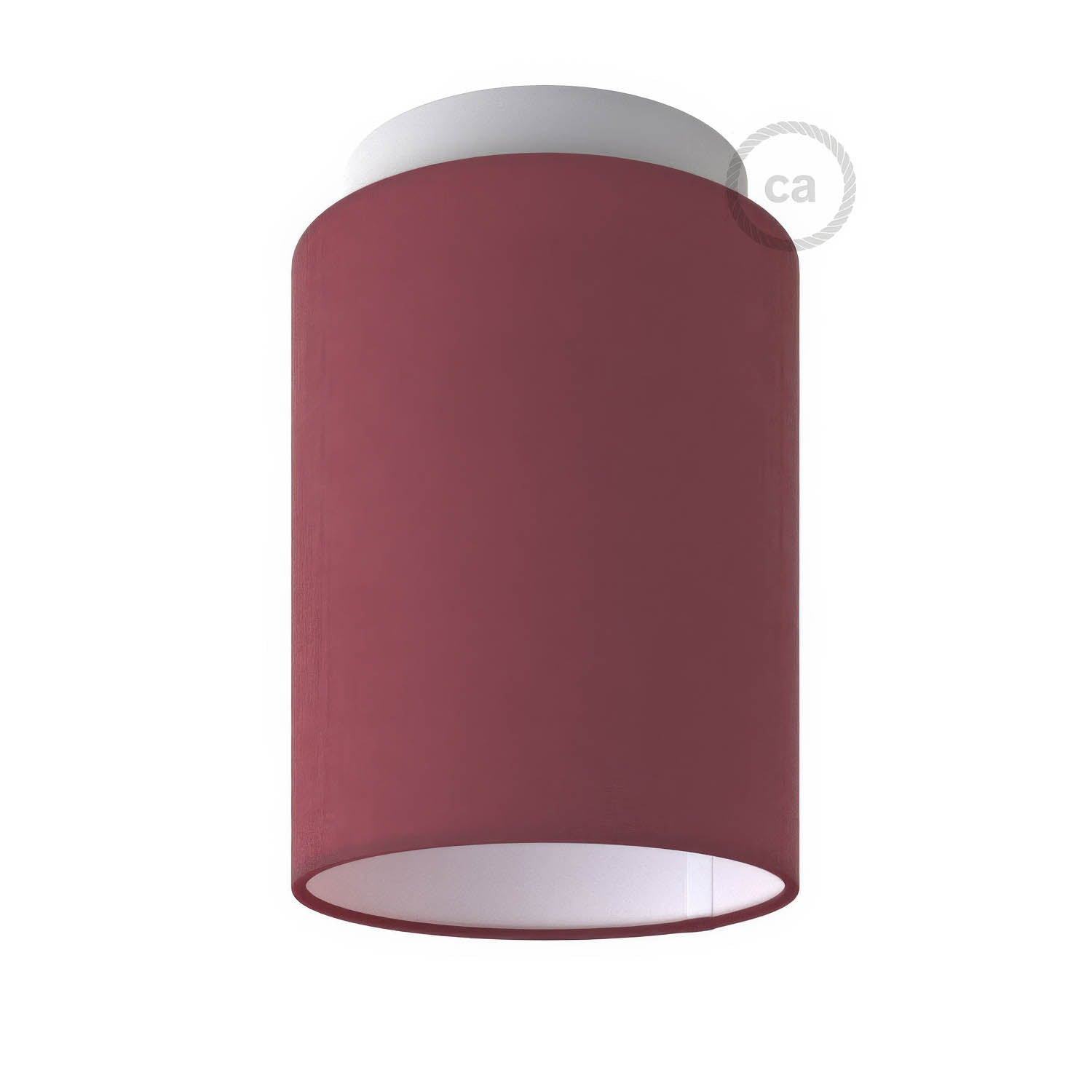 Fermaluce Color con paralume Cilindro, lampada filomuro - Teletta bordeaux