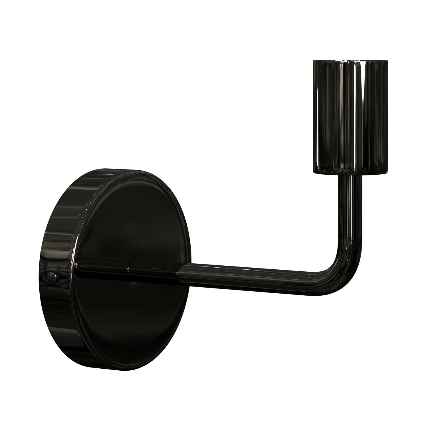 Fermaluce Metal, lampada a muro in metallo con estensione curva - Nero perla
