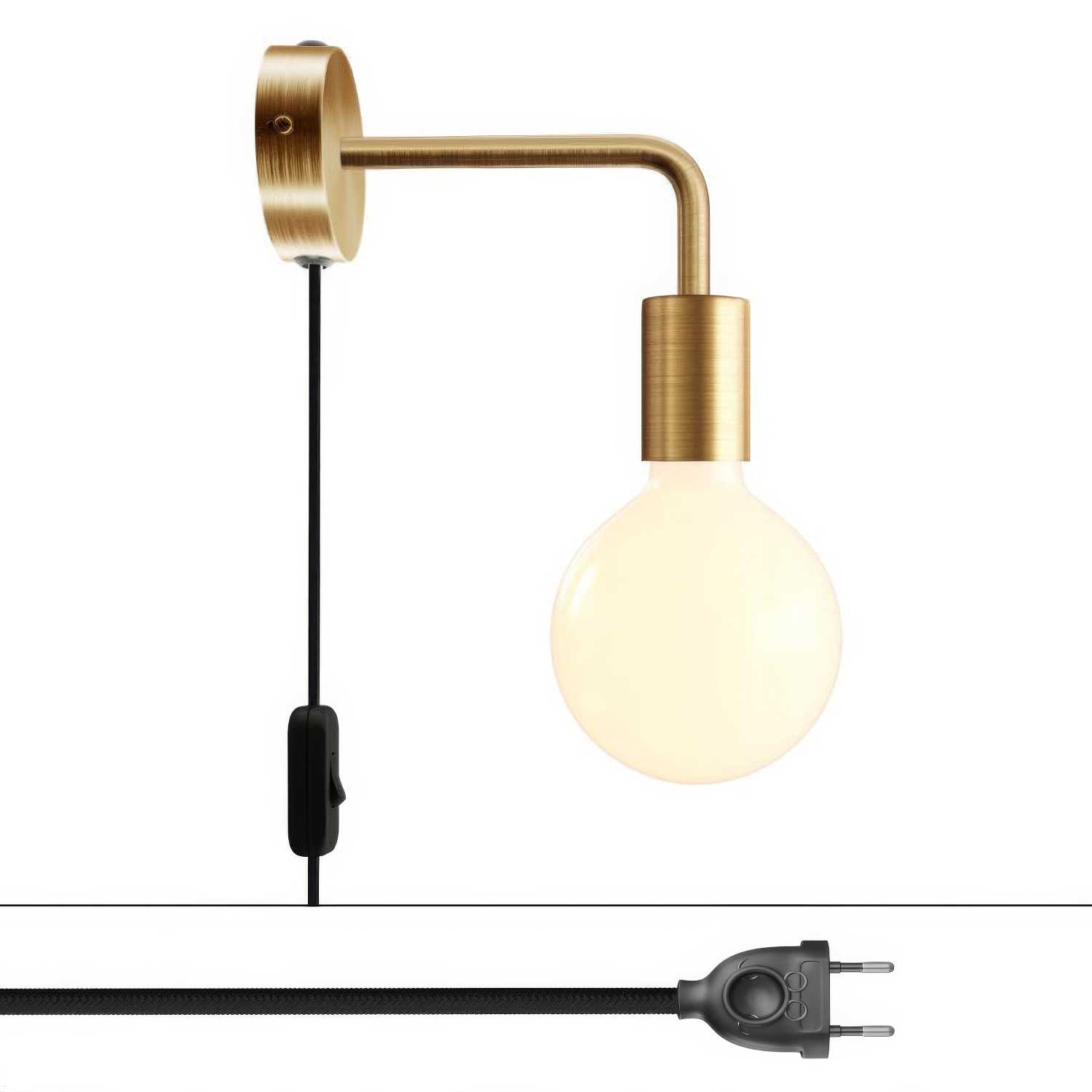 Lampada Spostaluce in metallo con estensione curva - Bronzo satinato