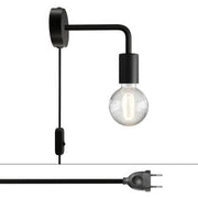 Lampada Spostaluce in metallo con estensione curva - Nero