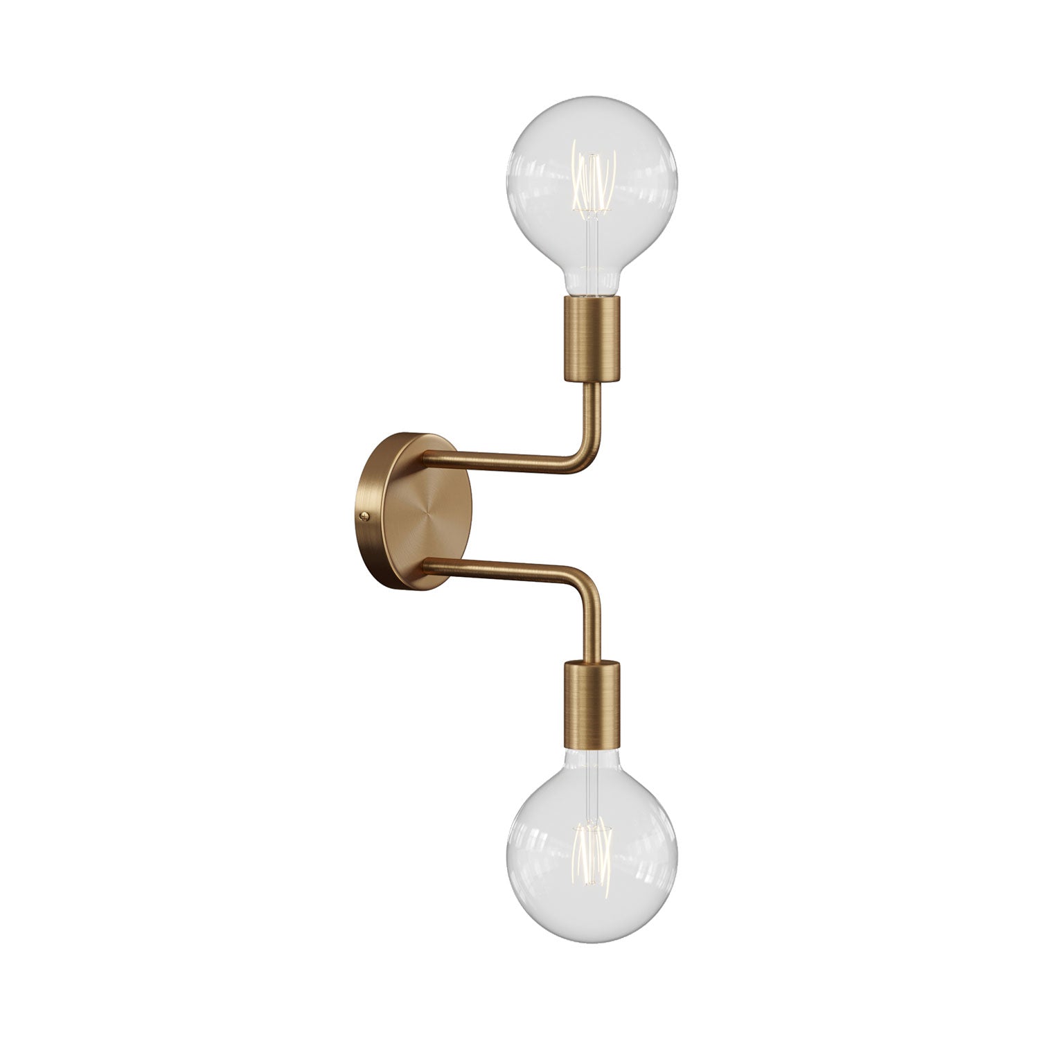 Fermaluce Metal, lampada a muro in metallo con doppia estensione curva - Bronzo satinato