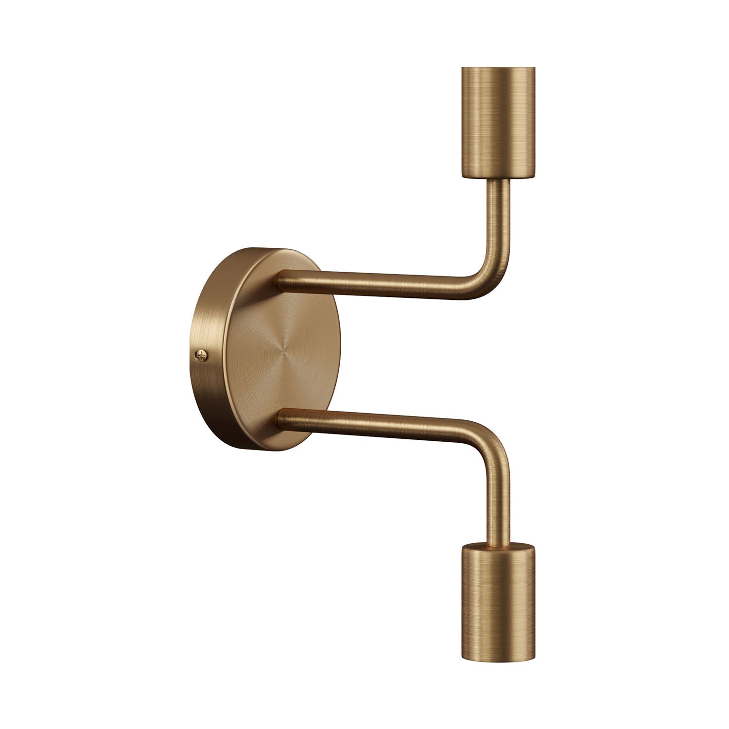 Fermaluce Metal, lampada a muro in metallo con doppia estensione curva - Bronzo satinato