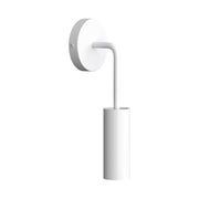 Fermaluce Metal, lampada a muro in metallo con estensione curva e paralume Tub-E14 - Bianco