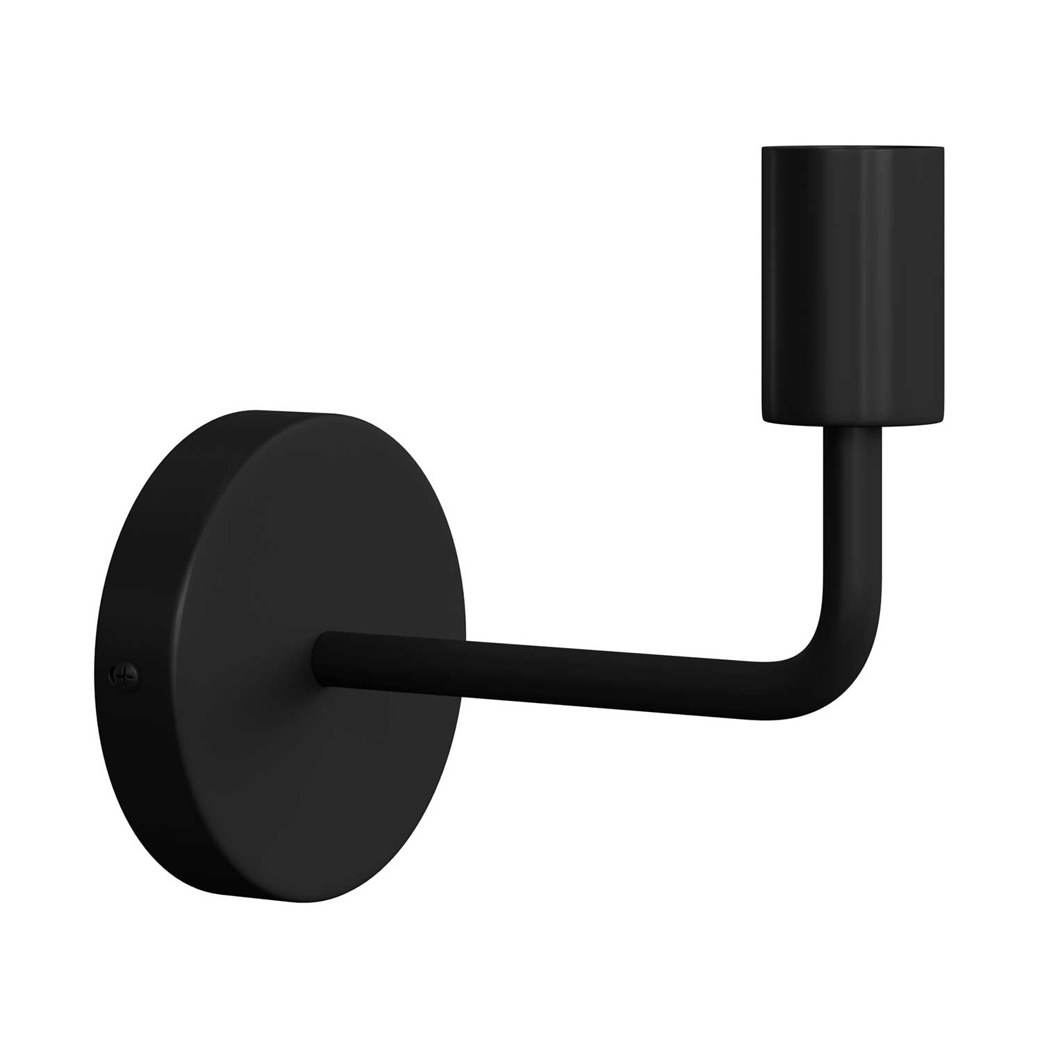 Fermaluce Metal, lampada a muro in metallo con estensione curva - Nero