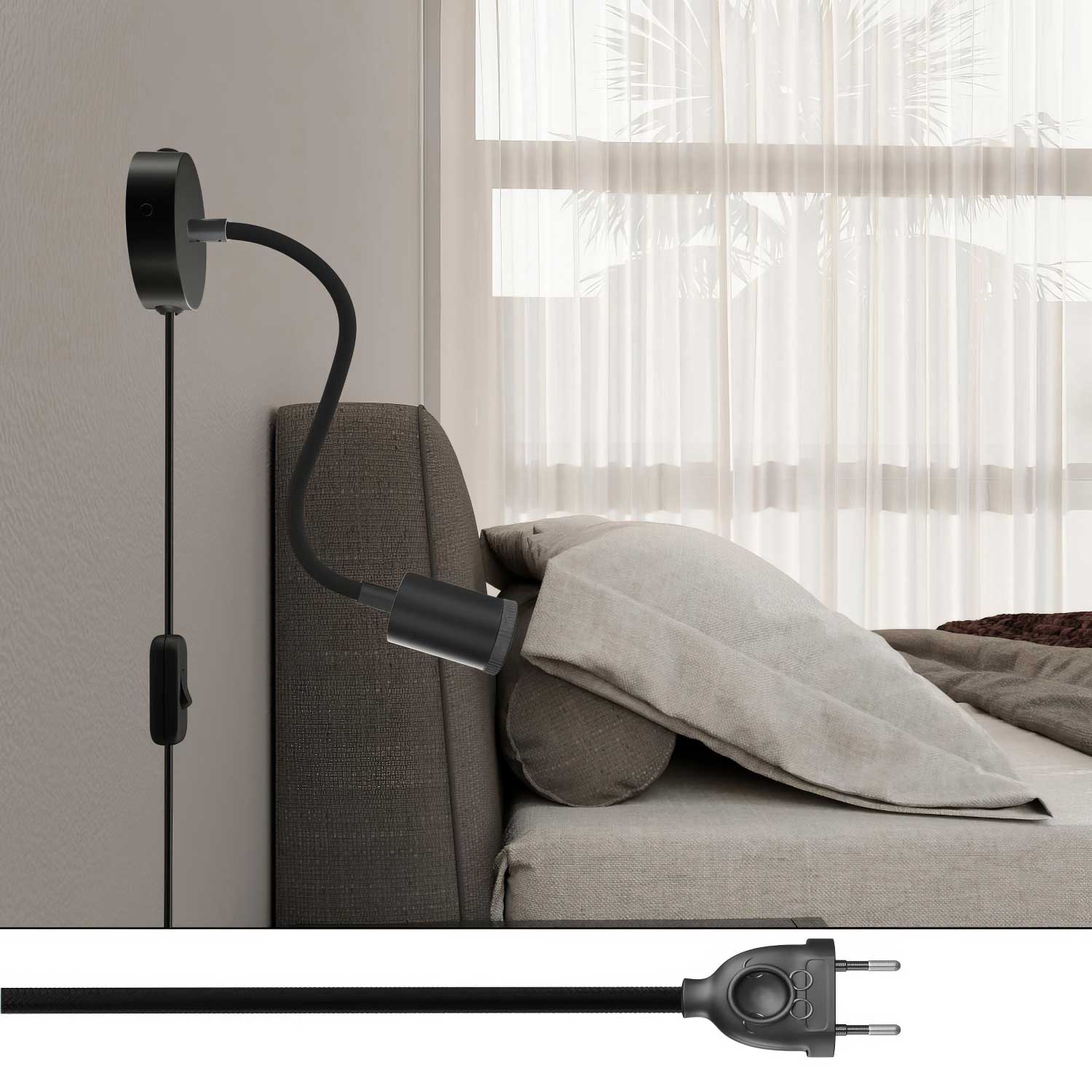 Lampada Spostaluce Flex 30 snodabile con faretto GU1d0 - Nero