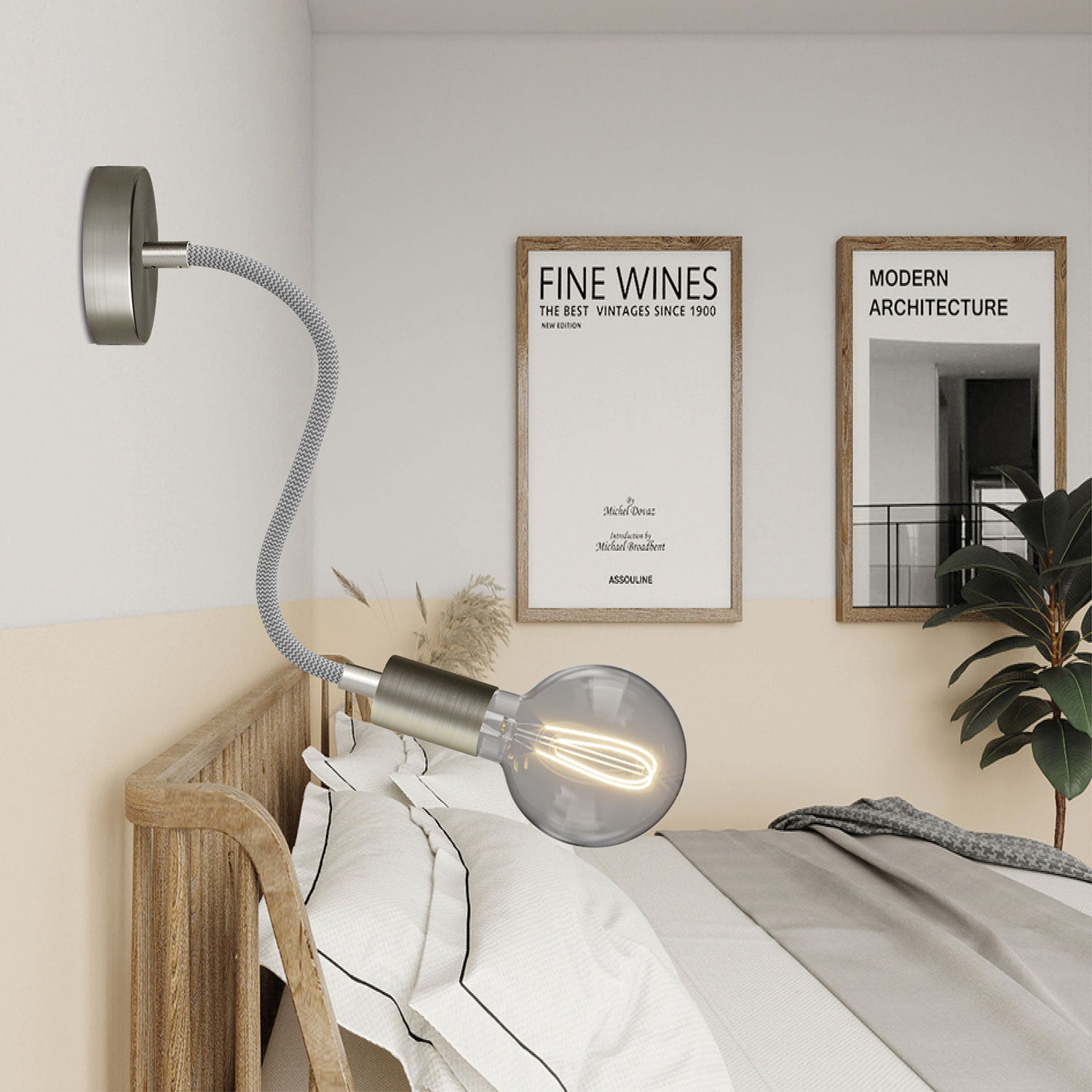 Lampada Flex 30 con lampadina Globo - Titanio satinato