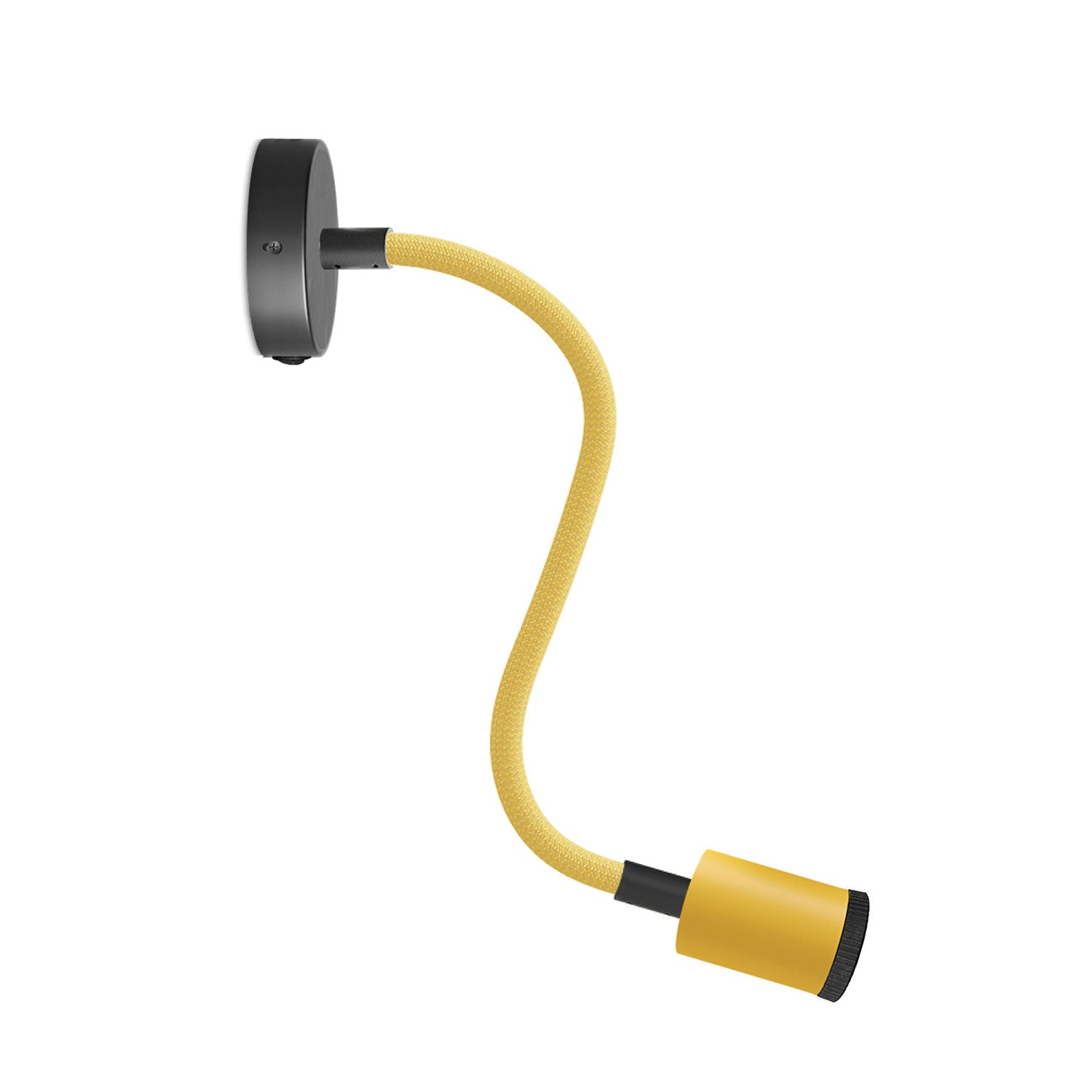Lampada Fermaluce Flex 30 Pastel con mini rosone con interruttore e mini faretto GU1d0 - Mostarda