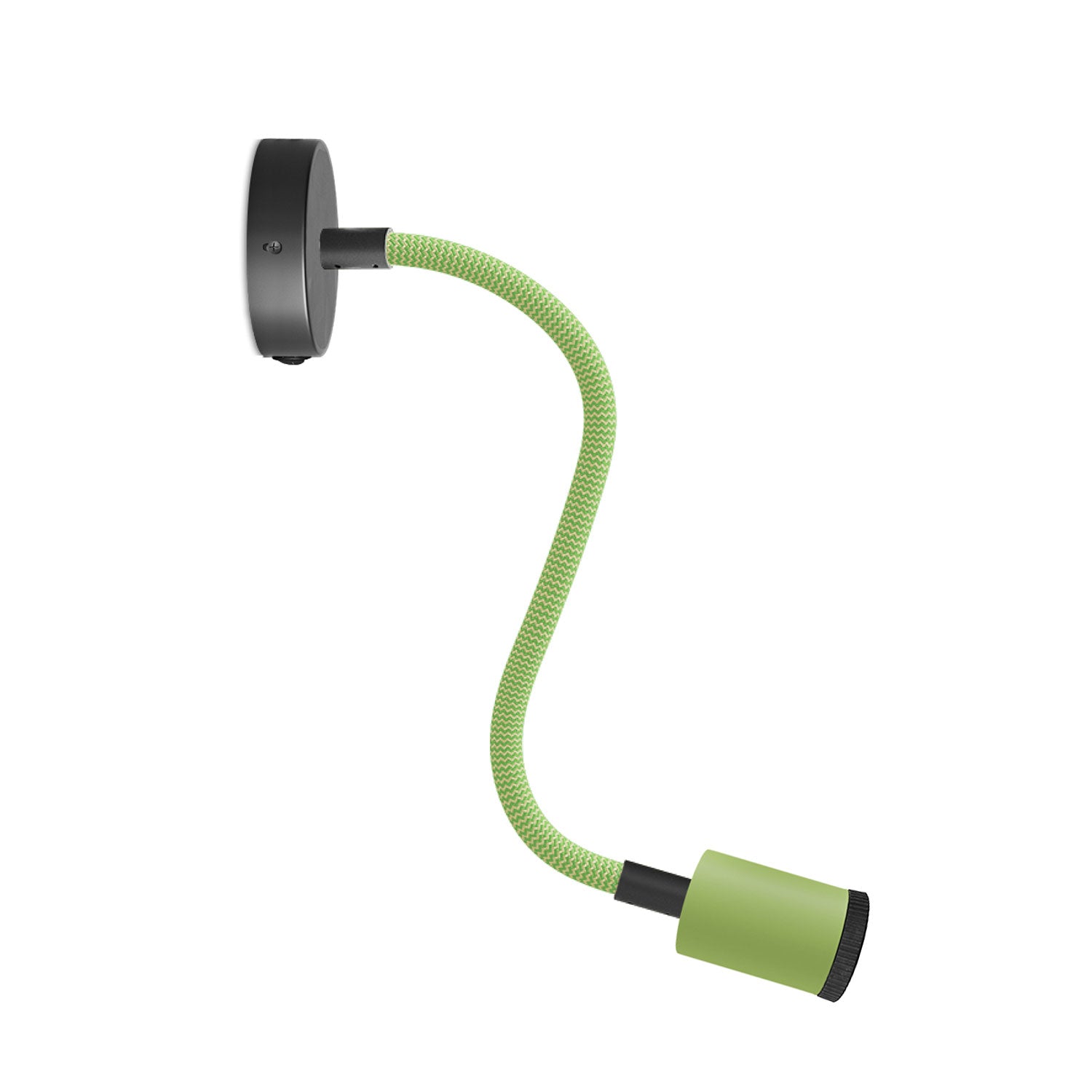 Lampada Fermaluce Flex 30 Pastel con mini rosone con interruttore e mini faretto GU1d0 - Verde prato