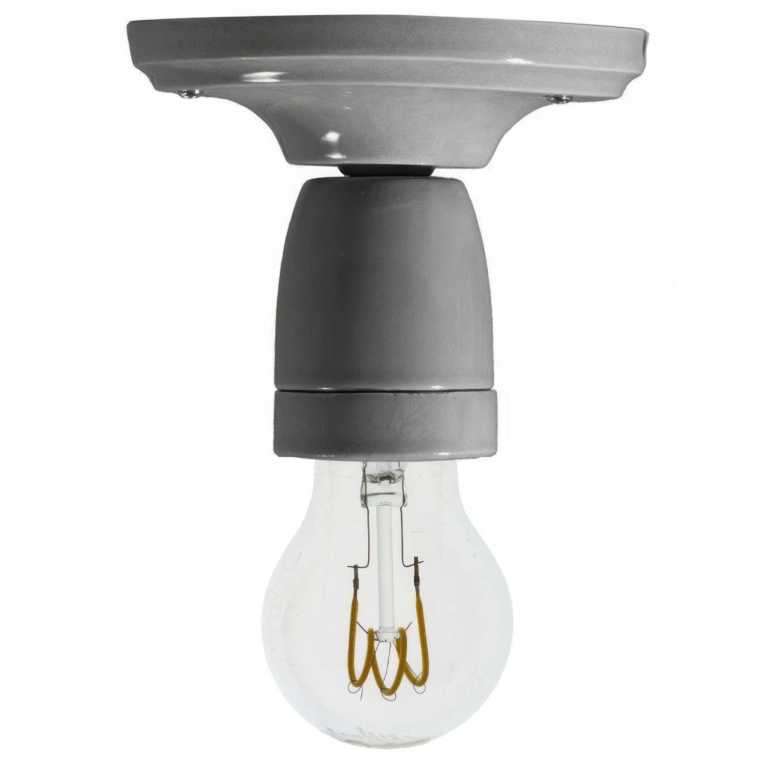 Fermaluce Color, il punto luce colorato in porcellana da parete o soffitto - Grigio