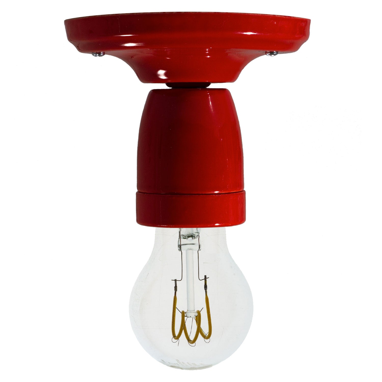 Fermaluce Color, il punto luce colorato in porcellana da parete o soffitto - Rosso