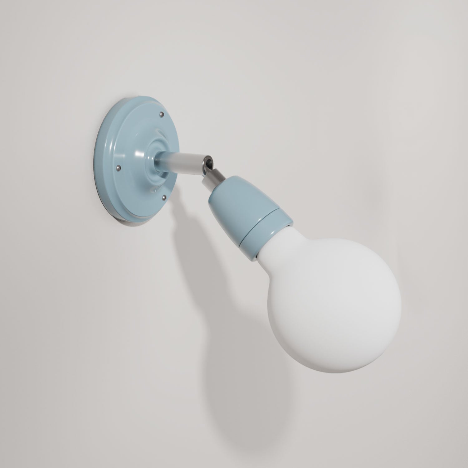 Fermaluce 90° Color, il punto luce orientabile in porcellana da parete o soffitto - Azzurro