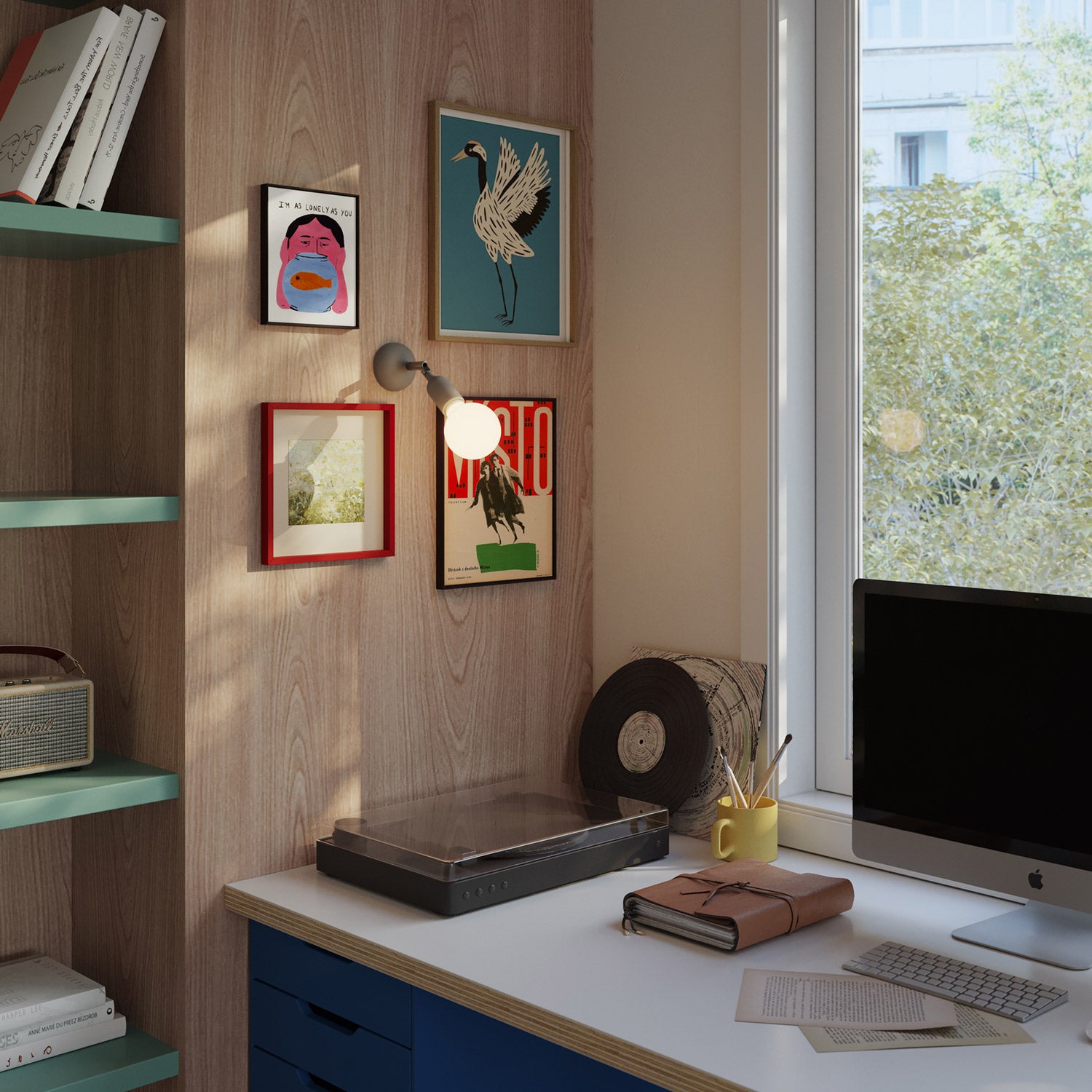 Lampada Fermaluce in silicone con snodo  - Grigio