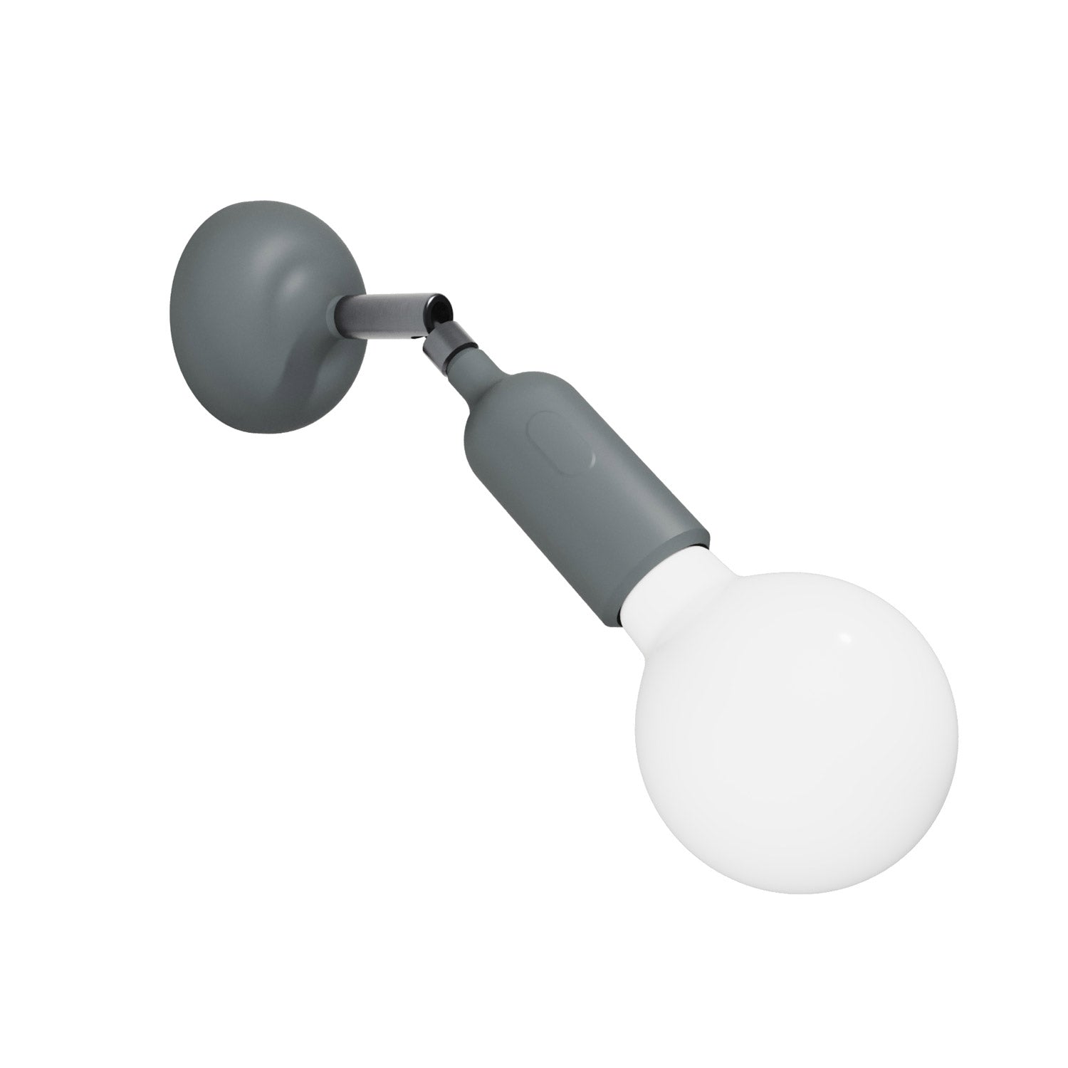 Lampada Fermaluce in silicone con snodo e con interruttore incorporato - Grigio