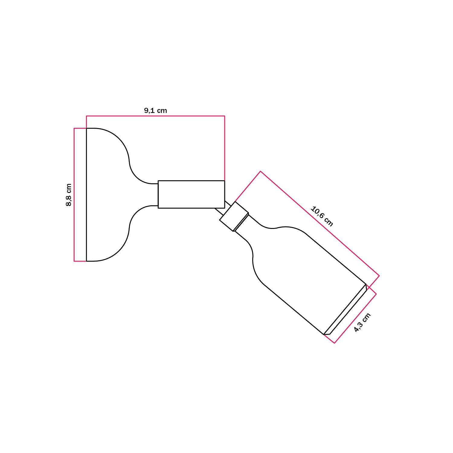 Lampada Fermaluce in silicone con snodo  - Rosso