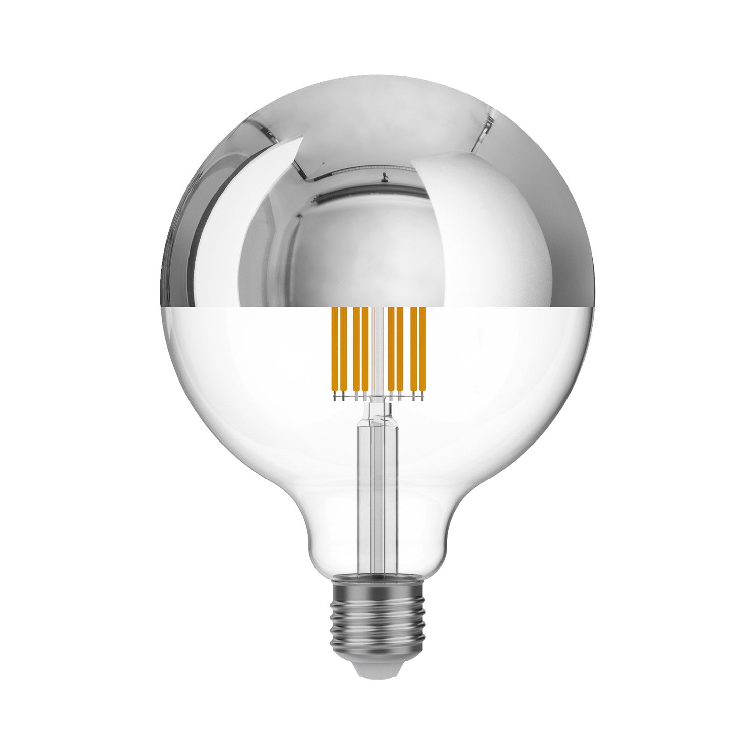 Lampadina LED Mezza Sfera Argento Globo G125 7W 650Lm E27 2700K Dimmerabile - A05