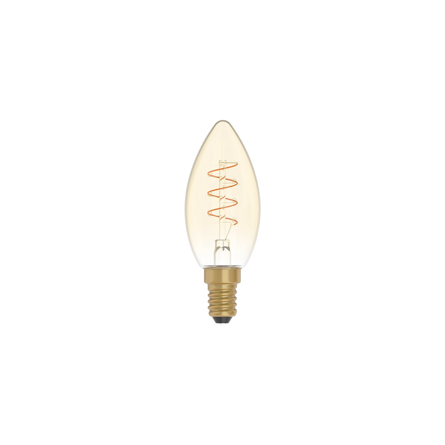 Lampadina LED Dorata Carbon Line filamento a spirale Candela C35 2,5W 136Lm E14 1800K Dimmerabile - C01