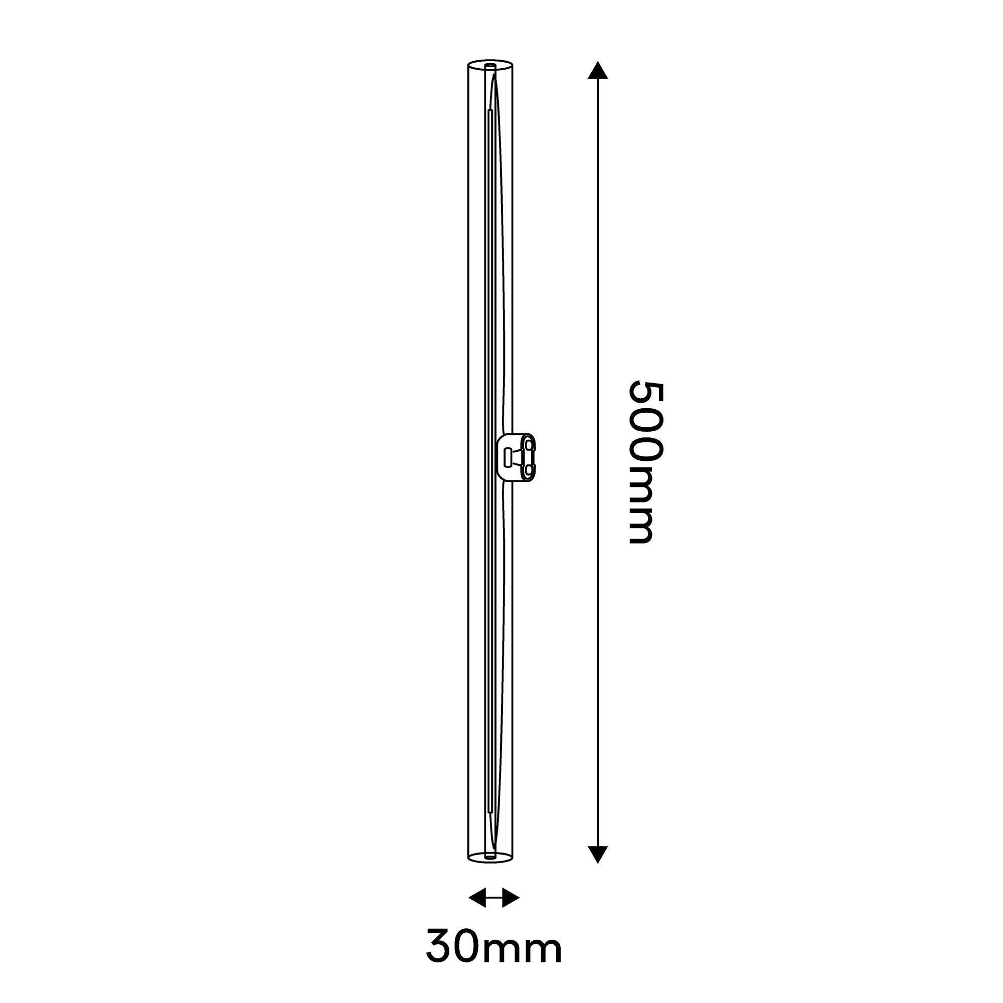Lampadina LED a Effetto Porcellana CRI 90 Lineare S14d - lunghezza 500 mm 7W 560Lm 2700K Dimmerabile - S12