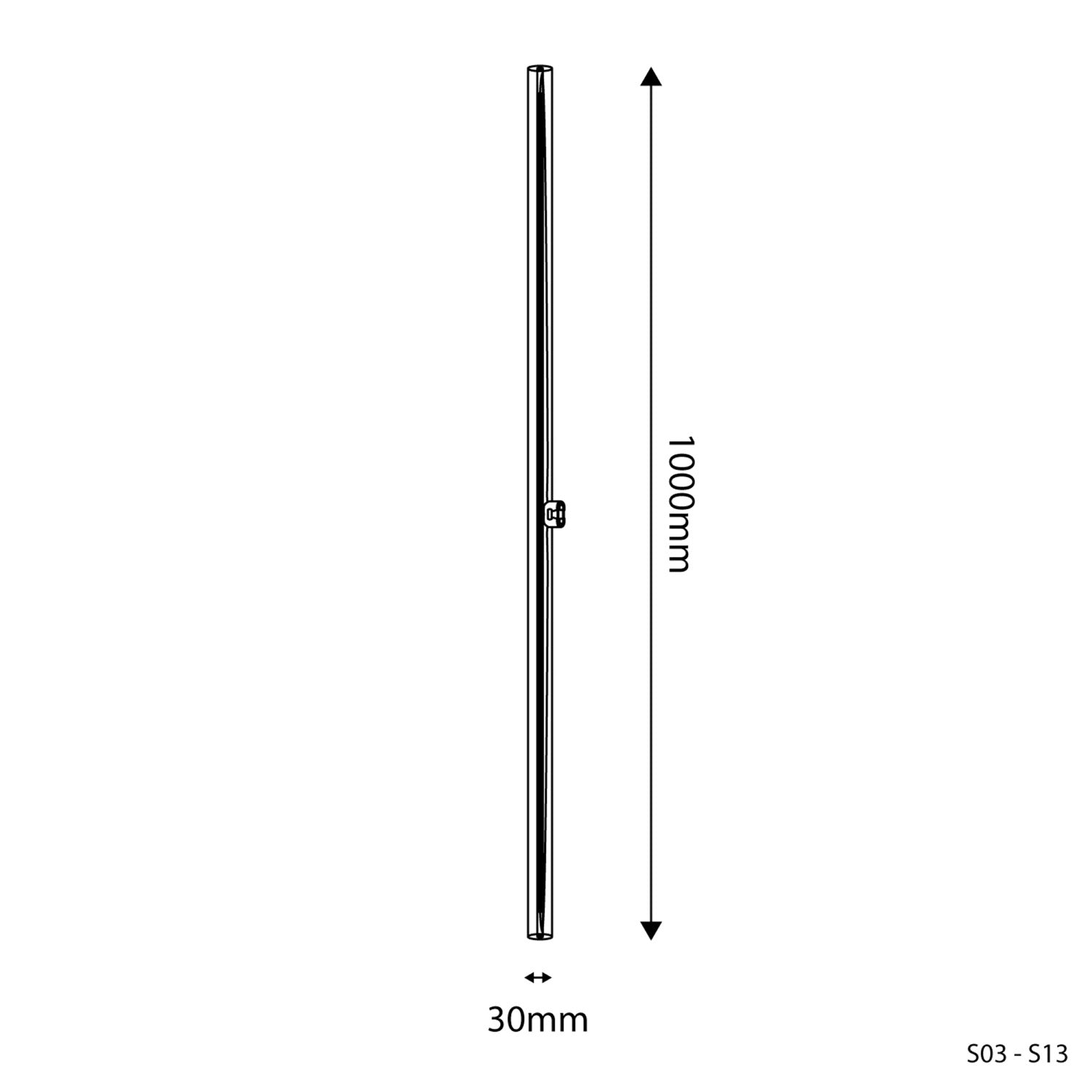 Lampadina LED a Effetto Porcellana CRI 90 Lineare S14d - lunghezza 1000 mm 9W 705Lm 2700K Dimmerabile - S13