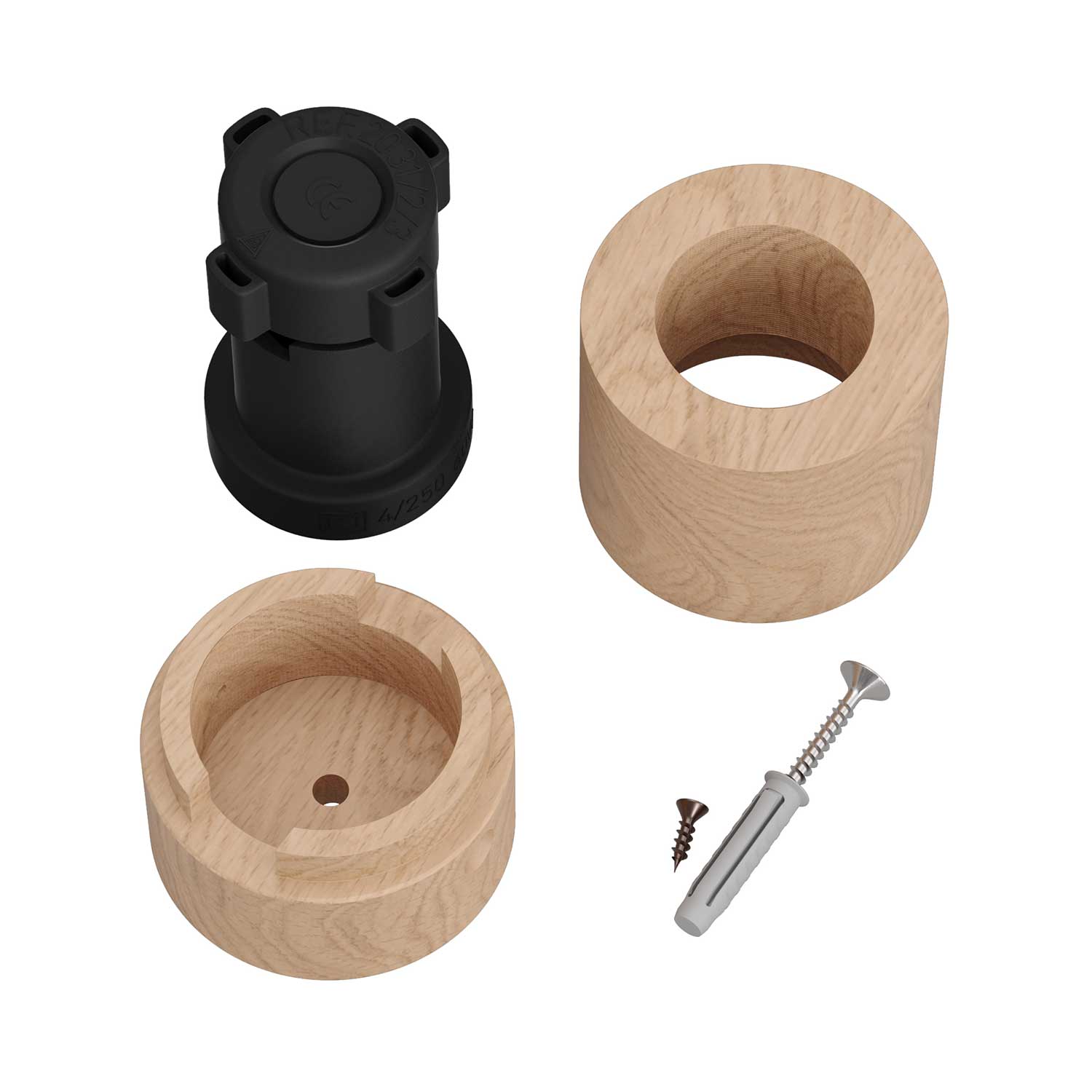 Portalampada in legno per cavo per catenaria e sistema Filé. Made in Italy - Neutro