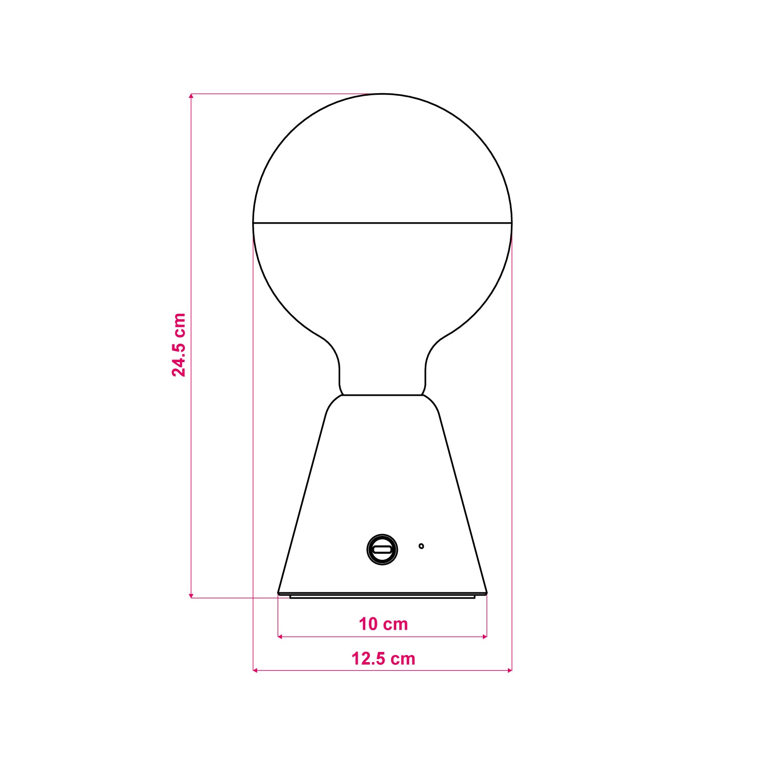 Lampada portatile ricaricabile Cabless01 con lampadina globo mezza sfera argento - Terracotta