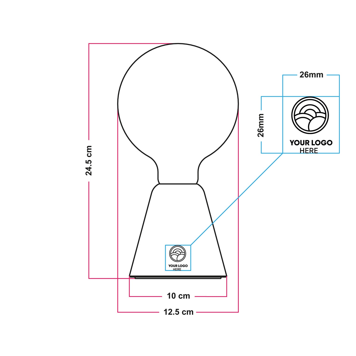 Lampada portatile ricaricabile Cabless01 con lampadina - personalizzabile (min 20 pezzi) - Neutro