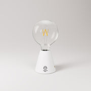 Lampada portatile ricaricabile Cabless01 con lampadina - personalizzabile (min 20 pezzi) - Bianco