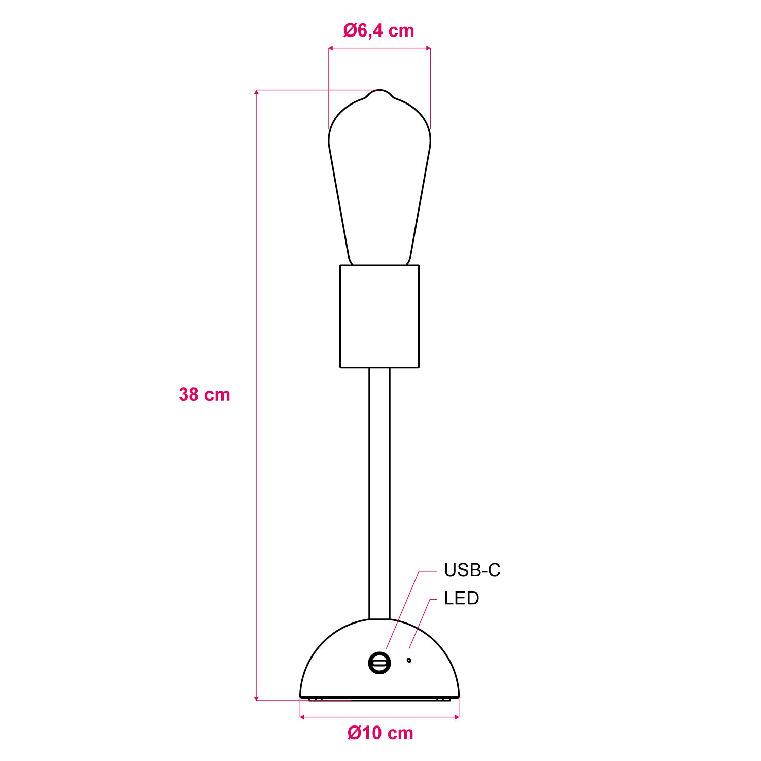 Lampada portatile e ricaricabile Cabless02 con lampadina Edison dorata - Neutro