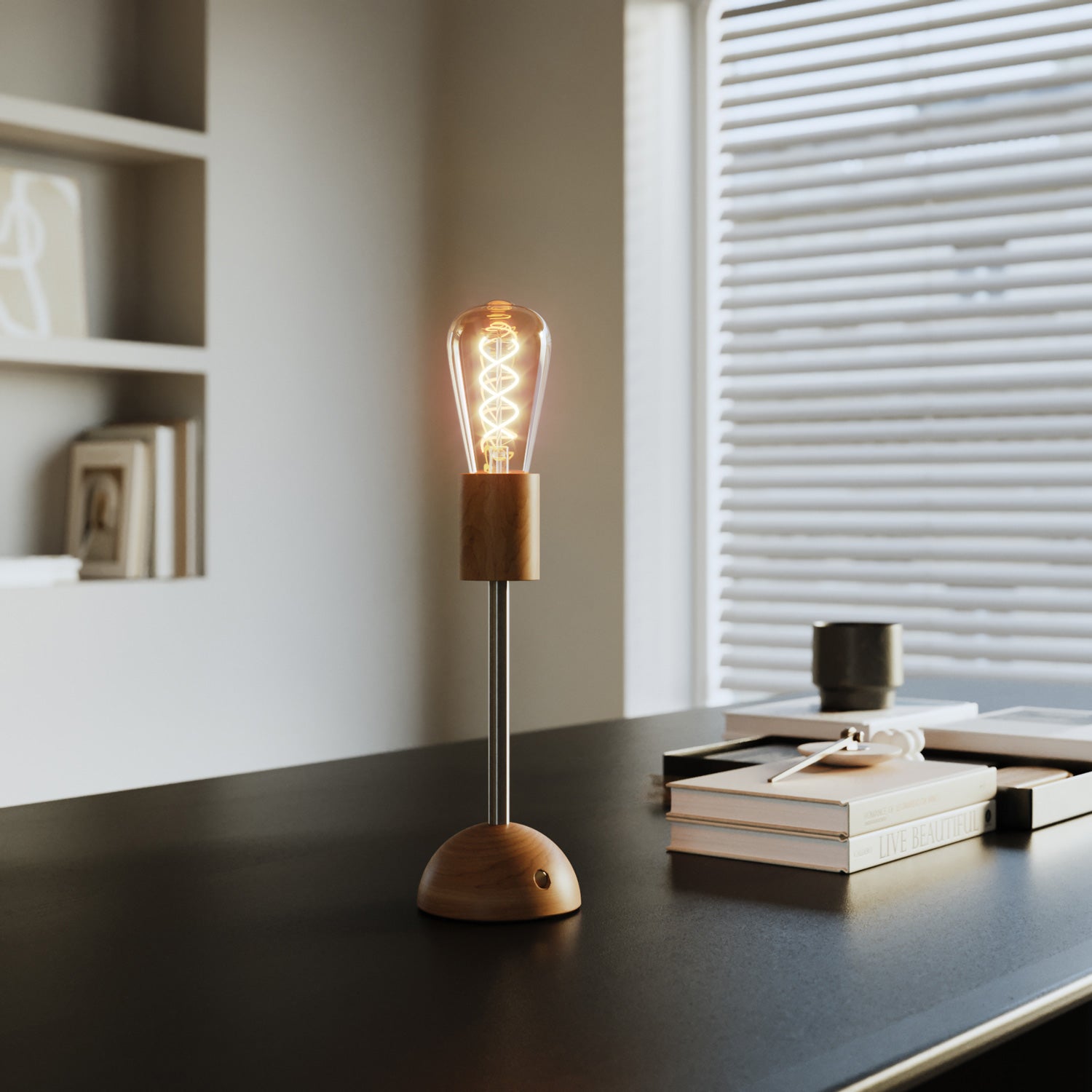 Lampada portatile e ricaricabile Cabless02 con lampadina Edison dorata - Neutro