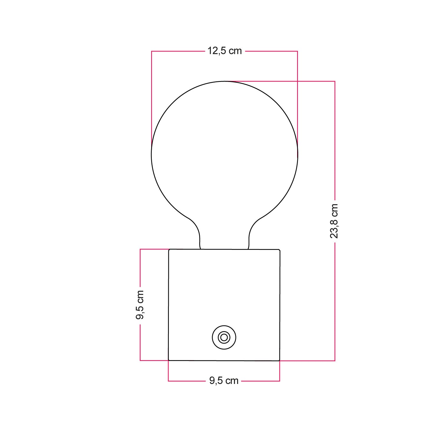 Lampada portatile ricaricabile Cabless03 con lampadina globo G125 - Neutro
