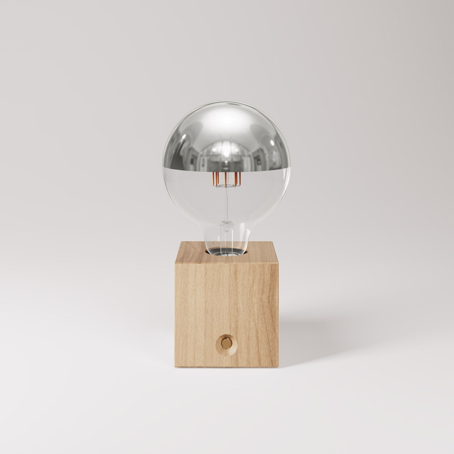 Lampada portatile ricaricabile Cabless03 con lampadina globo mezza sfera argento - Neutro