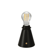 Lampada portatile ricaricabile Cabless11 con lampadina a goccia e predisposizione per paralume - Nero