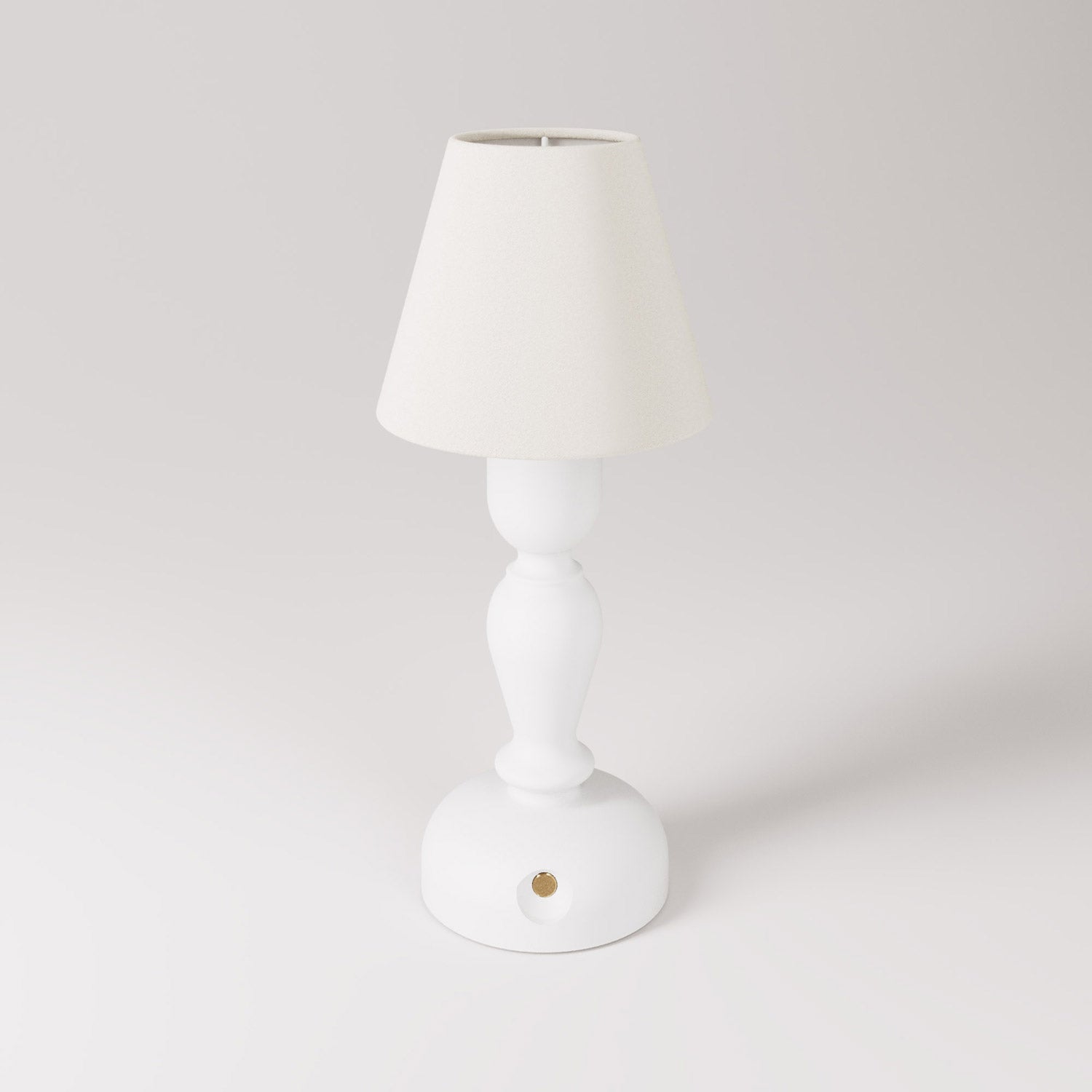 Lampada portatile ricaricabile Cabless14 con lampadina a goccia e paralume - Bianco
