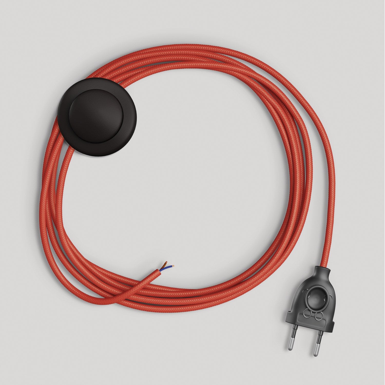 Cablaggio per lampada con cavo rosso lucido 3 m Nero