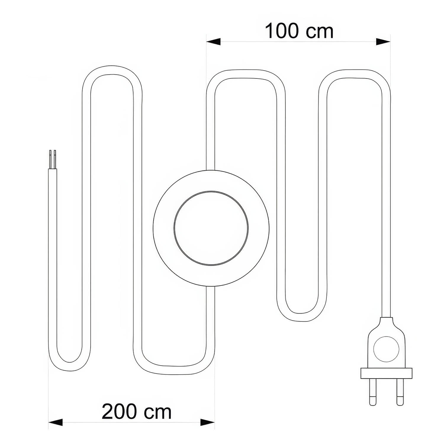 Cablaggio per lampada con cavo grigio tortora in cotone 3 m Bianco