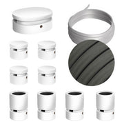 Sistema Filé Symmetric Kit - con cavo CM03 di 5 m per catenaria e 9 componenti in legno verniciato bianco per interni