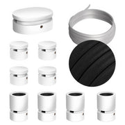 Sistema Filé Symmetric Kit - con cavo CM04 di 5 m per catenaria e 9 componenti in legno verniciato bianco per interni