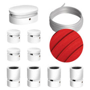 Sistema Filé Symmetric Kit - con cavo CM09 di 5 m per catenaria e 9 componenti in legno verniciato bianco per interni