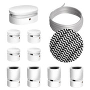 Sistema Filé Symmetric Kit - con cavo CZ04 di 5 m per catenaria e 9 componenti in legno verniciato bianco per interni