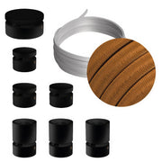 Sistema Filé Linear Kit - con cavo CM22 di 5 m per catenaria e 7 componenti in legno verniciato nero per interni