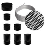 Sistema Filé Linear Kit - con cavo CZ04 di 5 m per catenaria e 7 componenti in legno verniciato nero per interni