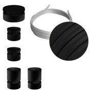 Sistema Filé Wiggle Kit - con cavo CM04 di 3 m per catenaria e 5 componenti in legno verniciato nero per interni