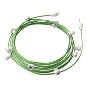 Catenaria Sistema Lumet da 12,5 m con cavo tessile CX08, 10 portalampada, gancio e spina bianchi