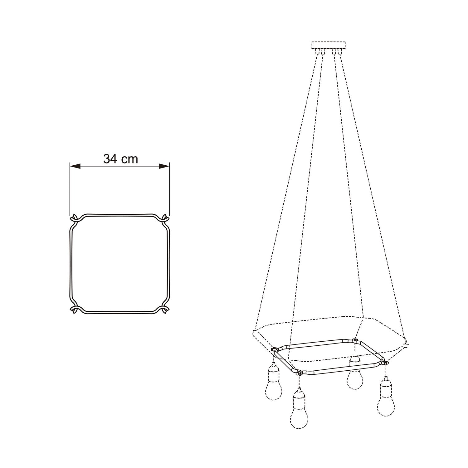 Cage Quadrato - Struttura per lampadari - Bianco