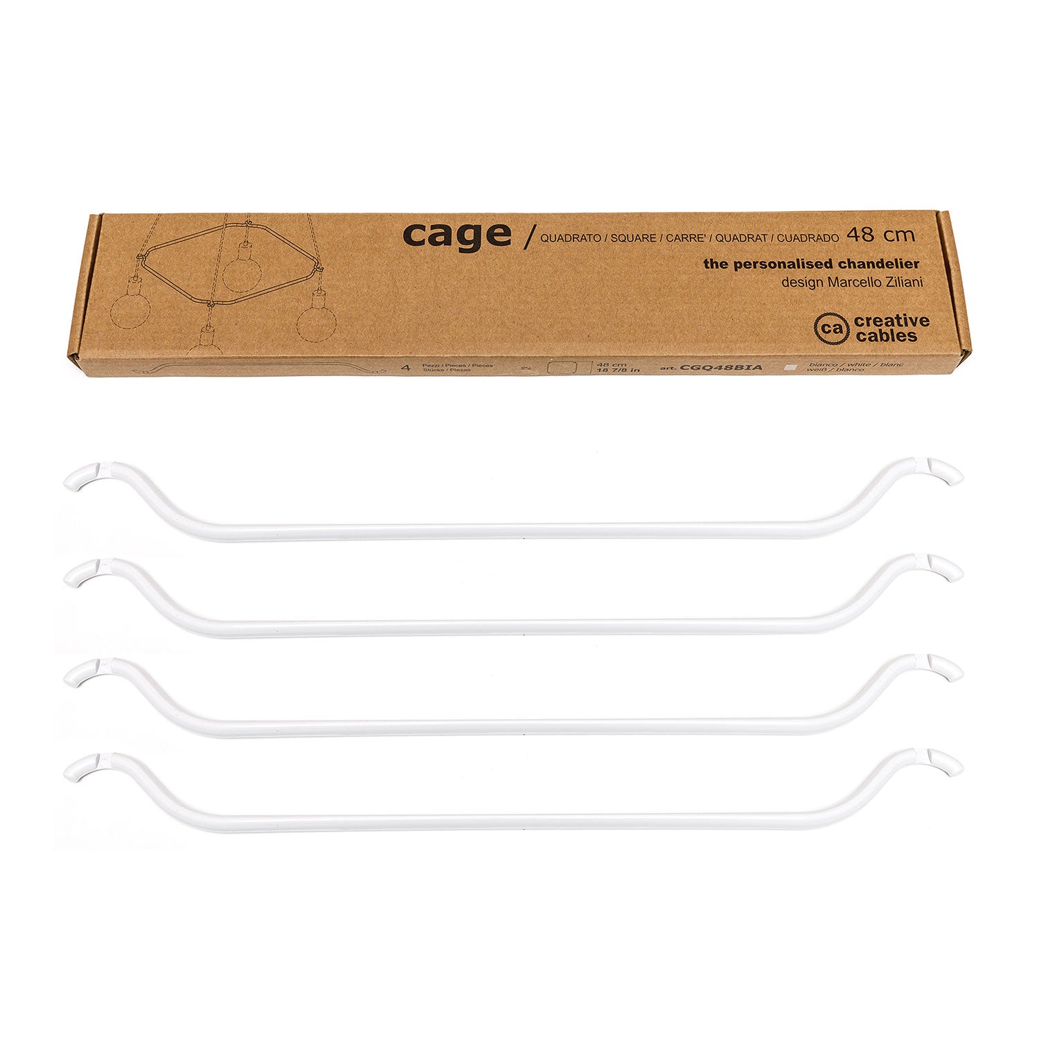 Cage Quadrato - Struttura per lampadari - Bianco