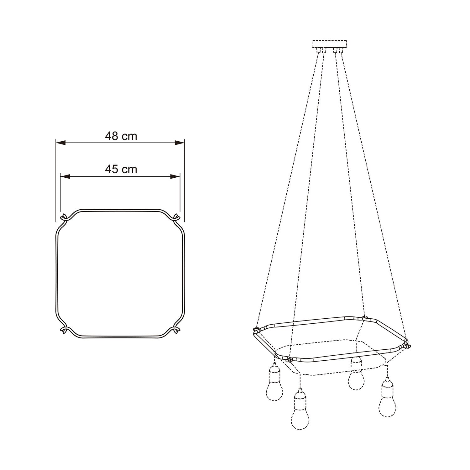 Cage Quadrato - Struttura per lampadari - Bianco