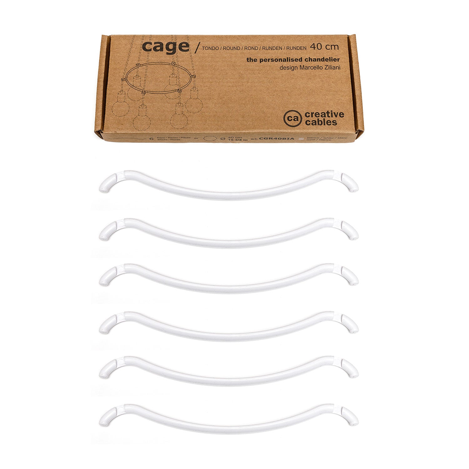 Cage Cerchio - Struttura per lampadari - Bianco