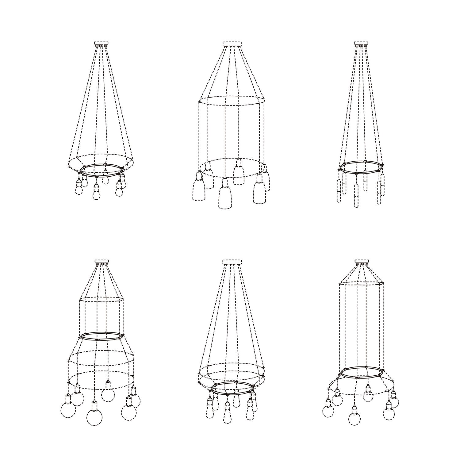 Cage Cerchio - Struttura per lampadari - Trasparente