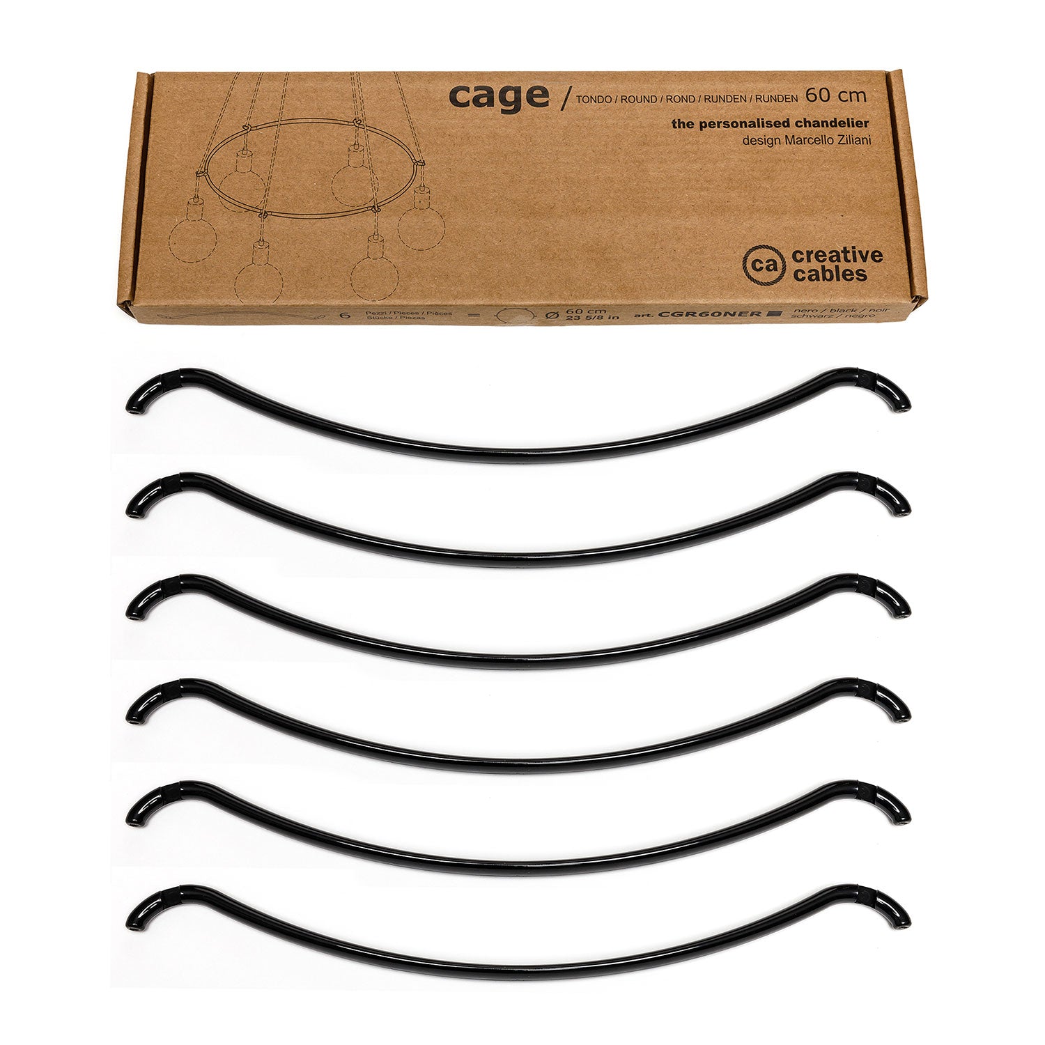 Cage Cerchio - Struttura per lampadari - Nero